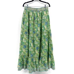 Victoria Dunn Clara the Label Block Print Maxi Skirt Womens 2XL Floral Paisley